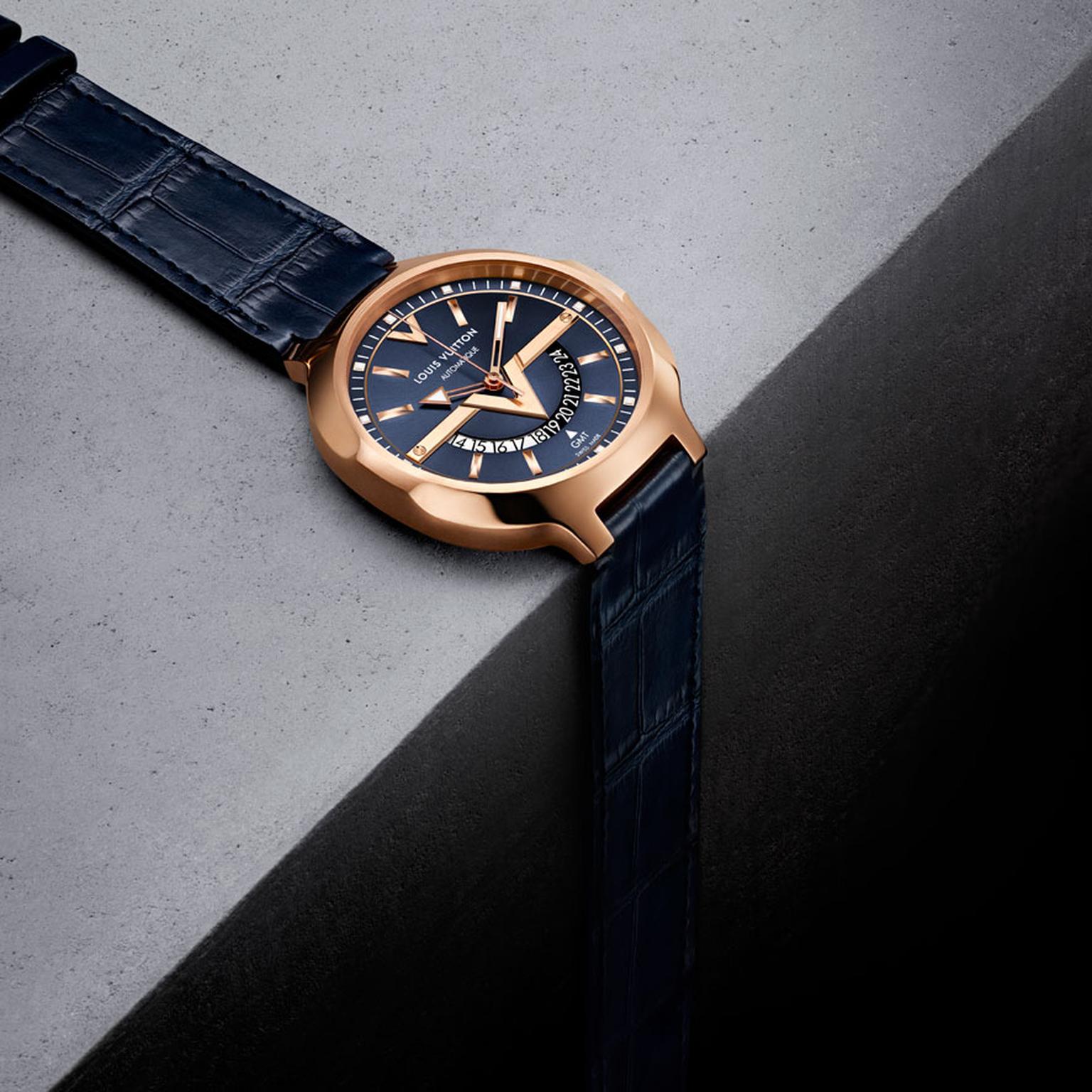 Voyager GMT watch in pink gold, Louis Vuitton
