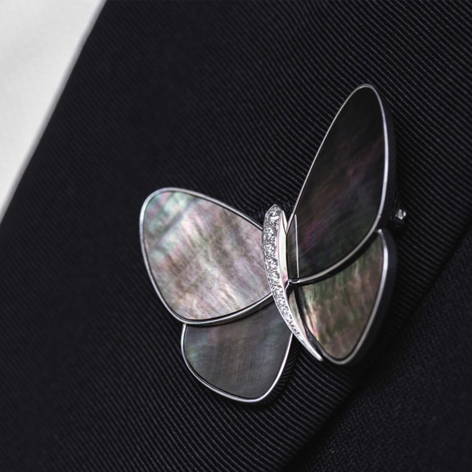 Fashion High-end Butterfly White Mother-of-pearl Brooch Women