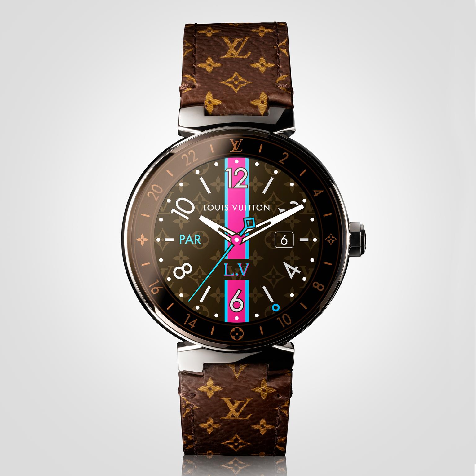 Genuine Leather Watch Band for LV Louis Vuitton Tambour Series