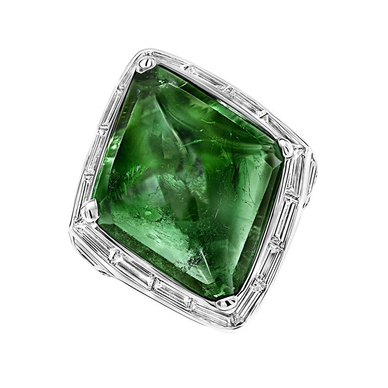Fancy Cut emerald ring by Graff