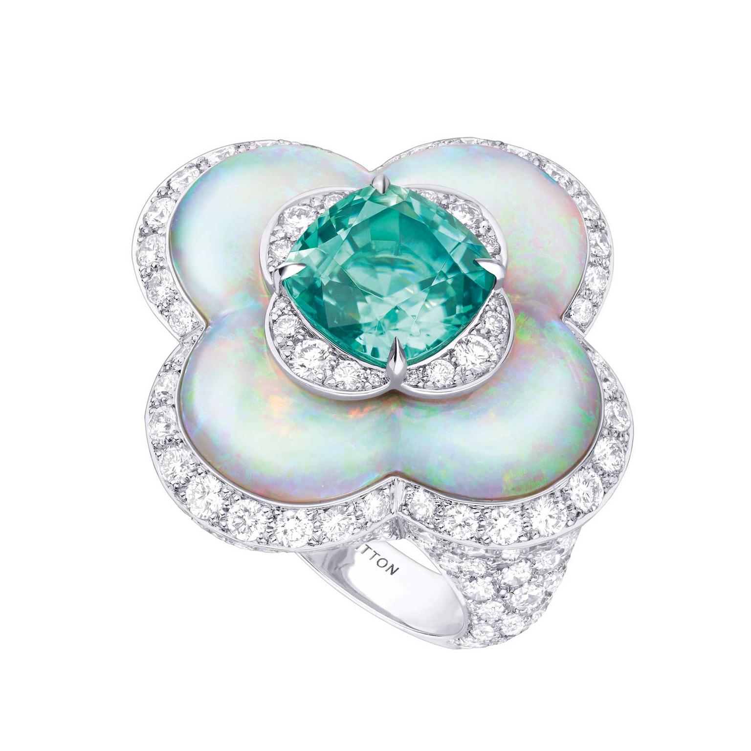 Blossom high jewellery opal and tourmaline ring, Louis Vuitton