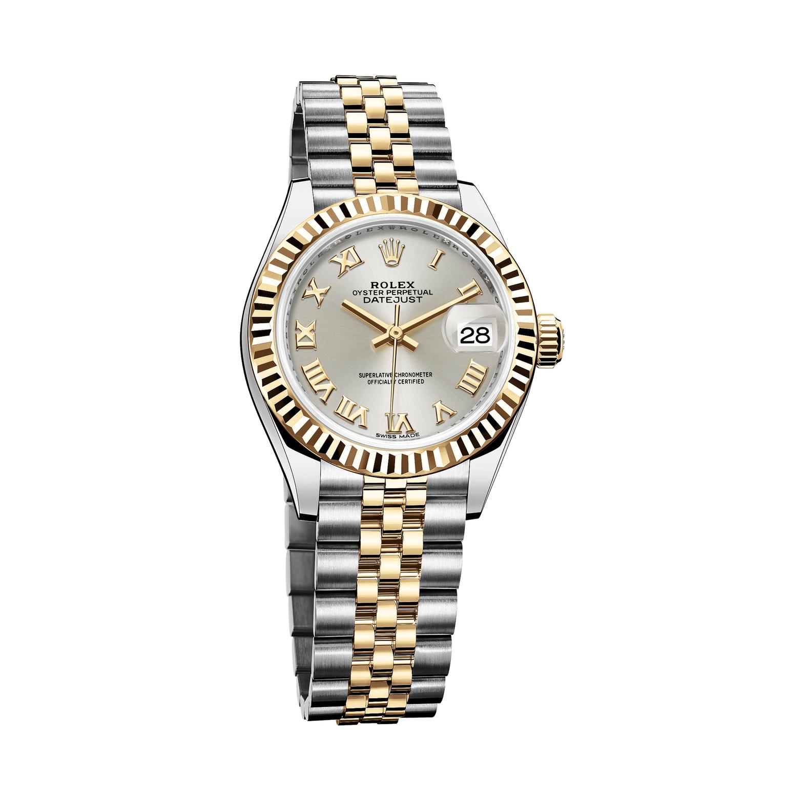 Oyster Perpetual LadyDatejust 28mm watch in Yellow Rolesor Rolex
