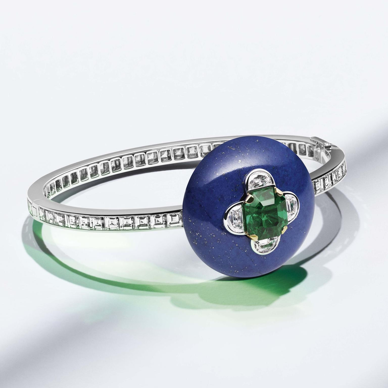 Louis Vuitton Riders of the Knights diamond, emerald and sapphire ring