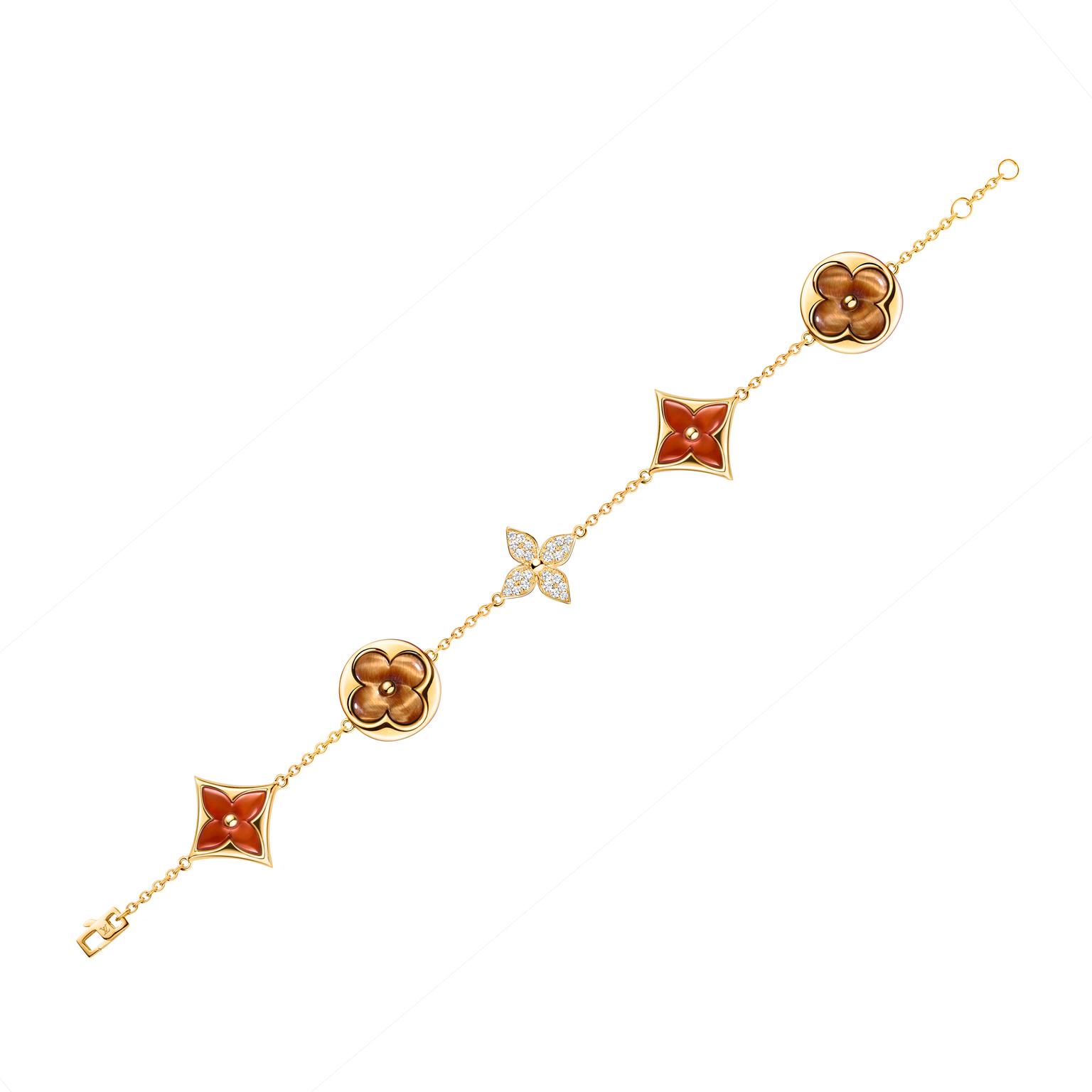 Carnelian Monogram Color Blossom Charm Necklace Bracelet