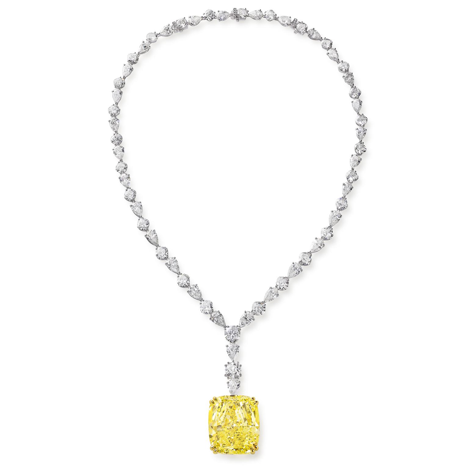 High Quality 2CT Brilliant Cut Yellow Diamond Necklace, S925 Silver Plated  18k White Gold Chain. Gift for Her - Etsy