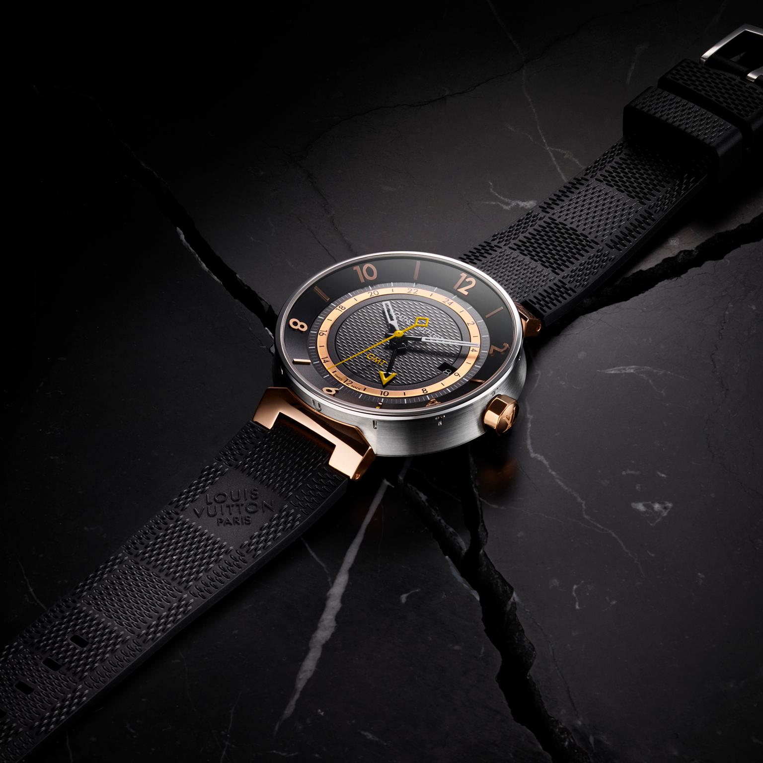 Tambour pink gold watch Louis Vuitton Black in Pink gold - 24246766