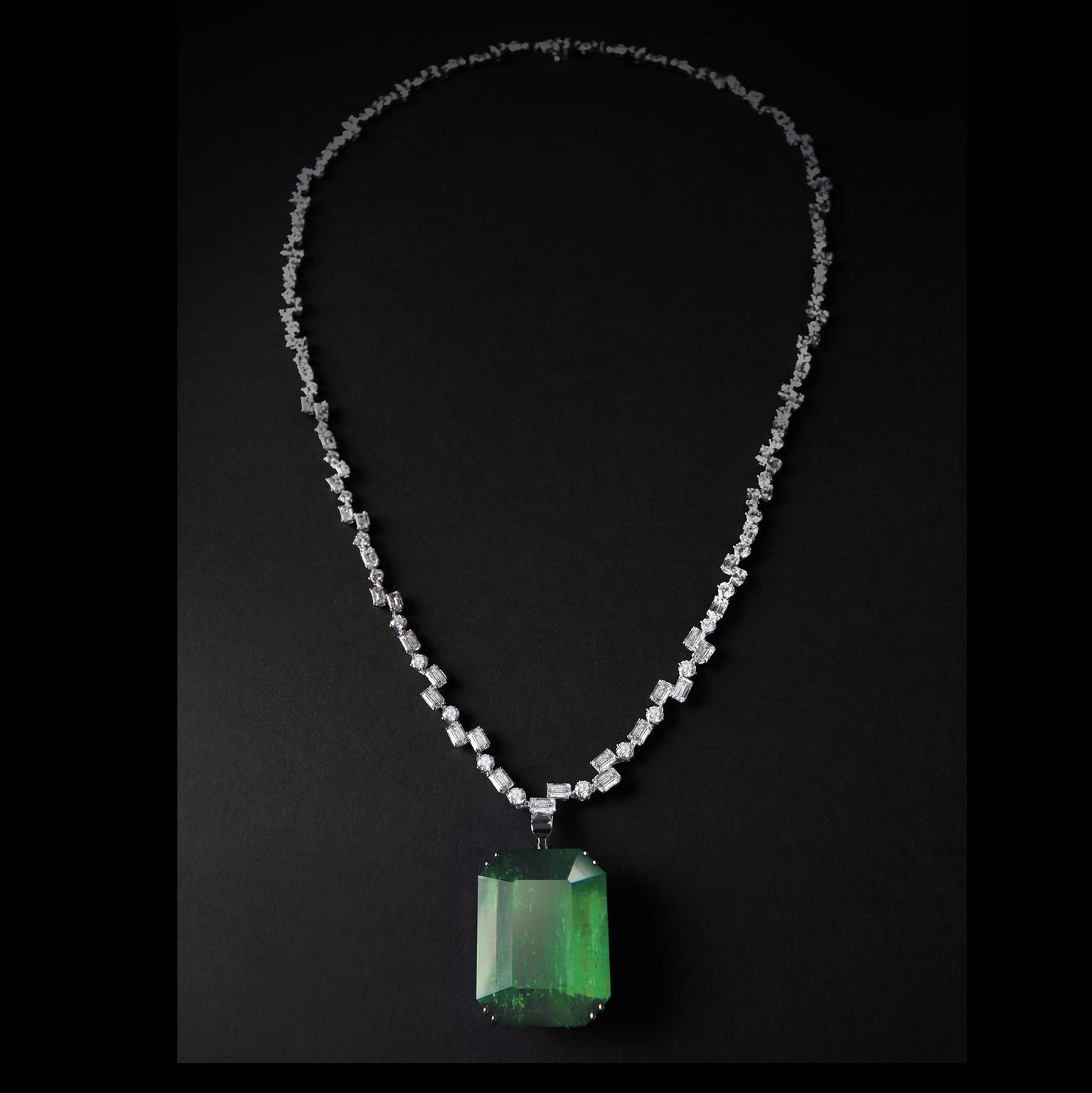 Fantasy Cut emerald necklace by Damiani