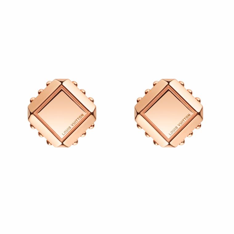 Louis Vuitton gold plated Trunkies clip on earrings