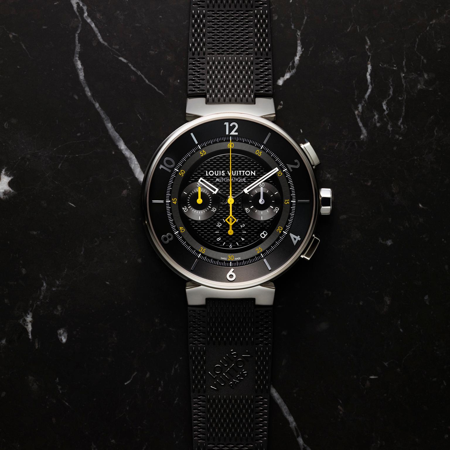 Tambour Moon Chronograph Black watch, Louis Vuitton