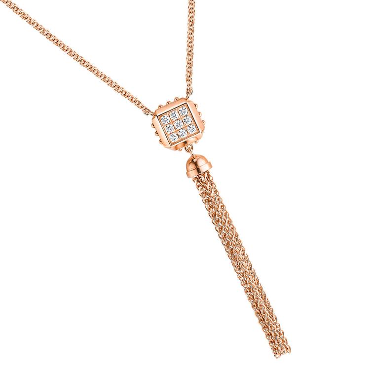 Vintage Louis Vuitton Monogram Bar and Circle Pendant Necklace Rose Chain silver\/gold Pendant