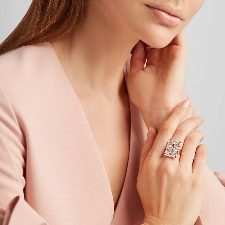 Diamond Geometric Ring, Middle Finger Ring, Pointer Finger Ring