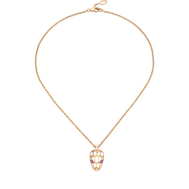 Serpenti Seduttori rose gold sautoir necklace with malachite | Bulgari ...