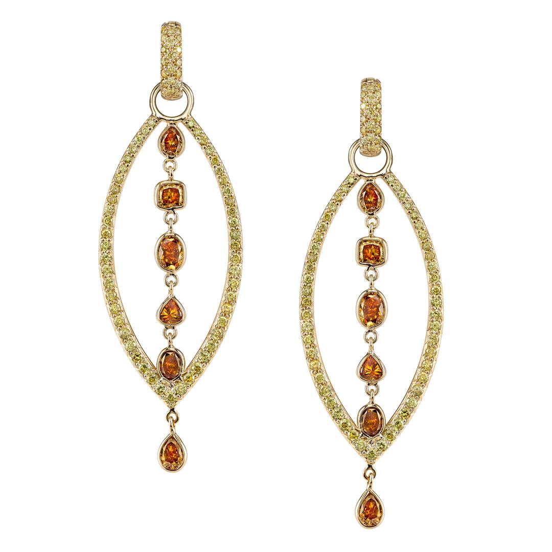 Cleopatra Queen of the Nile colored diamond earrings | Erica Courtney ...