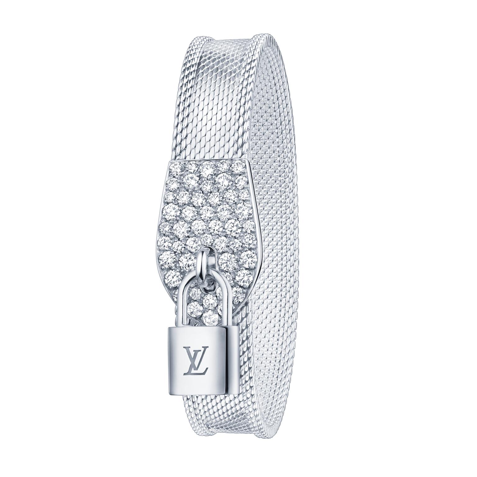 Louis Vuitton 18K White Gold Monogram Charm Bracelet - Yoogi's Closet