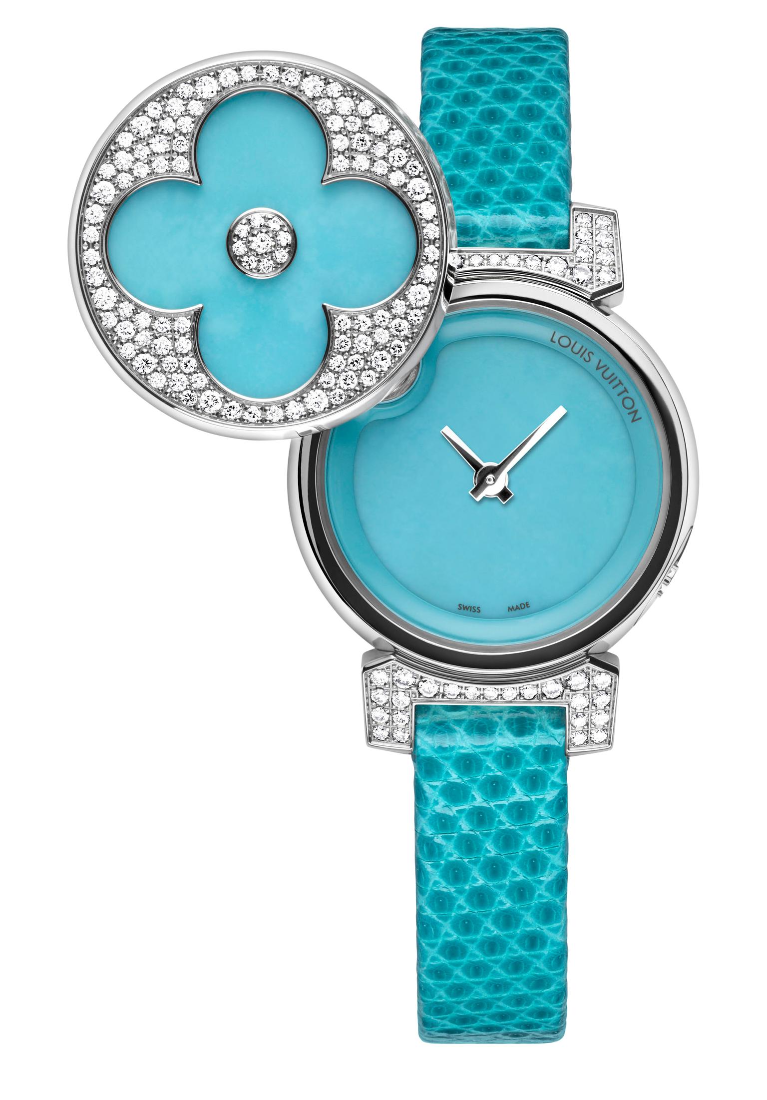 New Louis Vuitton Tambour Bijou Secret watches in colour-popping