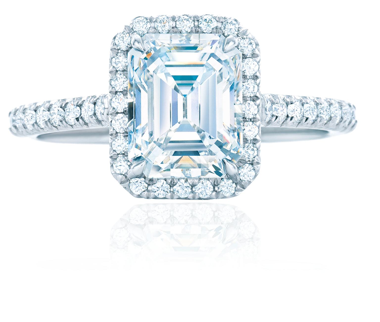 Tiffany Novo® Princess-cut Engagement Ring with a Pavé-set Diamond Band in  Platinum