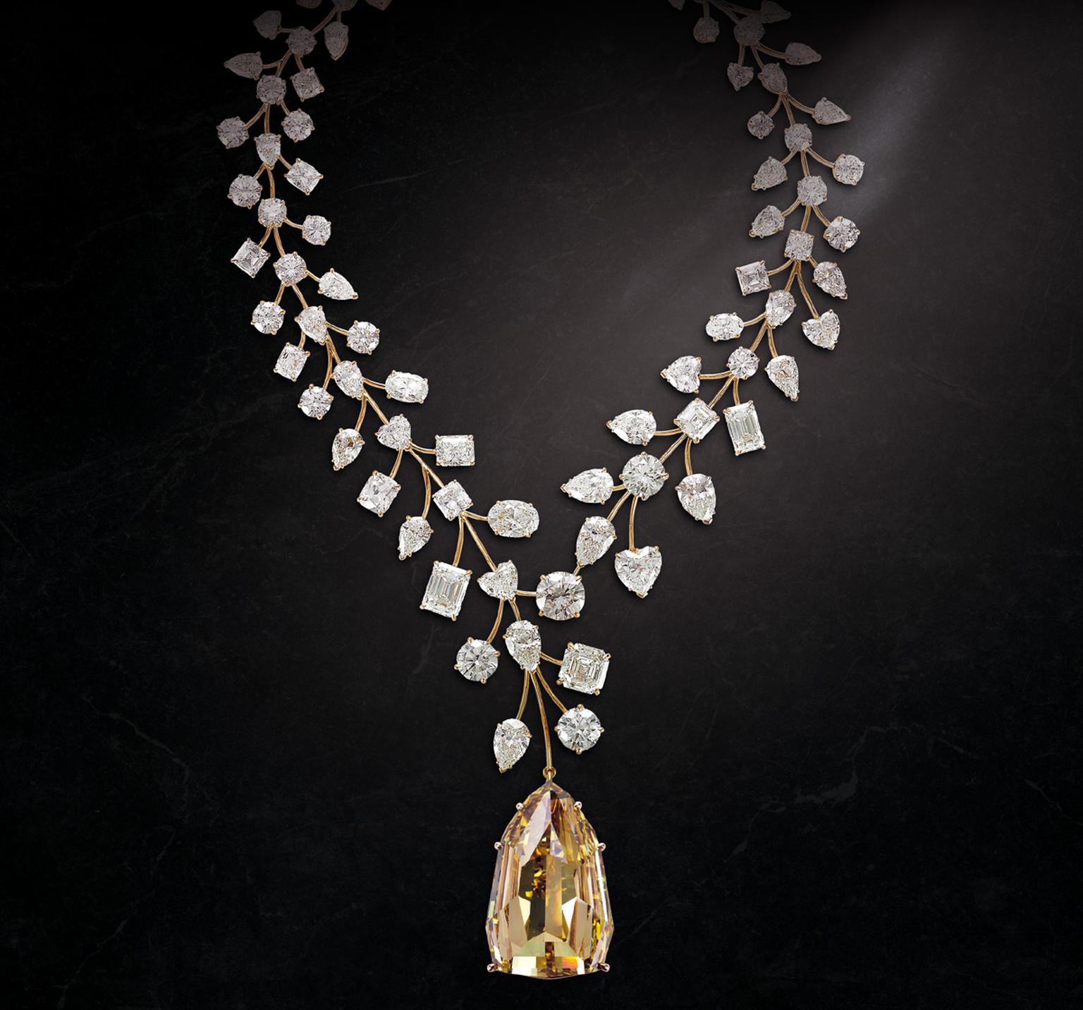 The record-breaking Incomparable yellow diamond necklace by ...