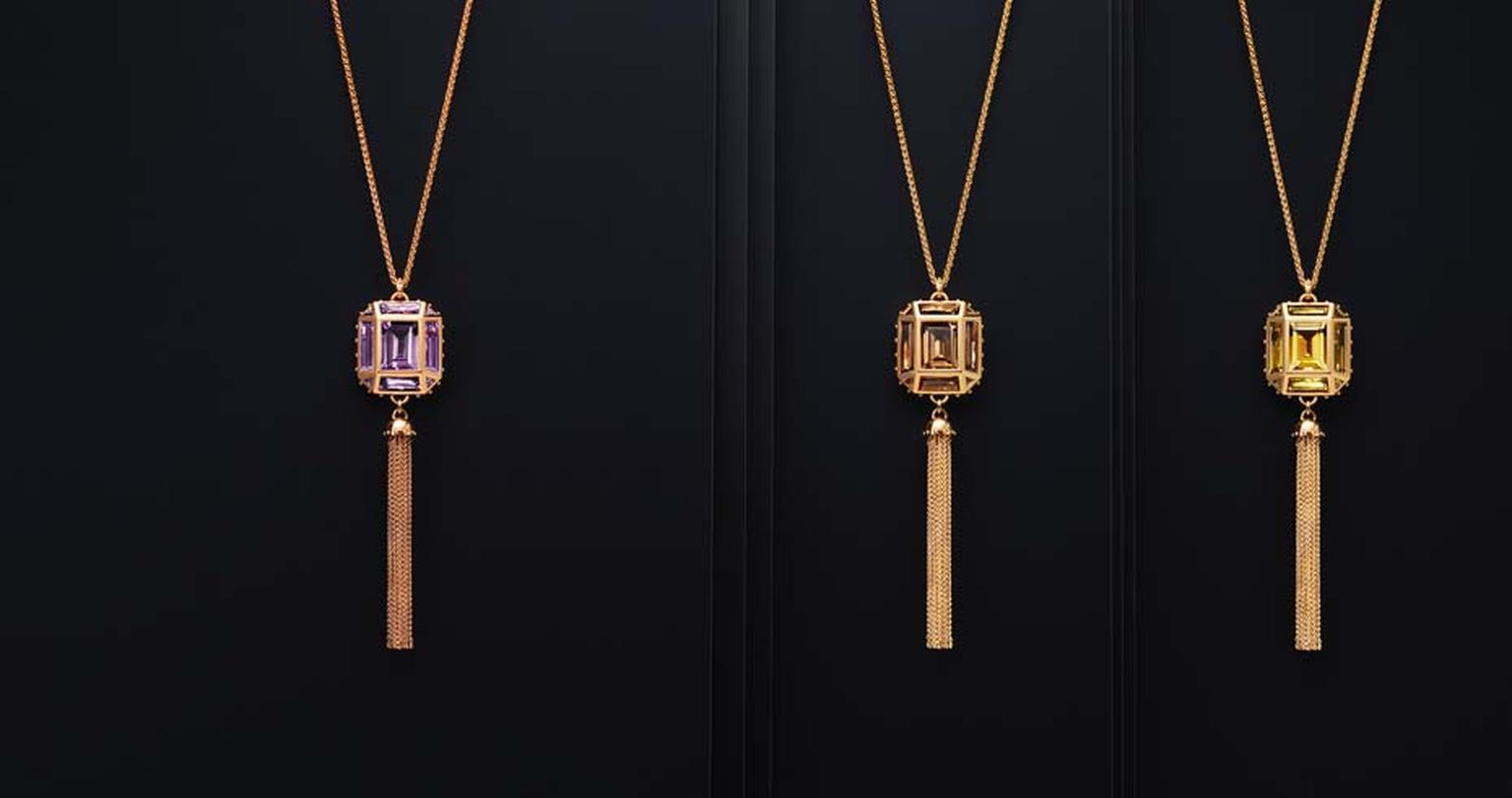 Louis Vuitton Amethyst Chain Pendant Necklace