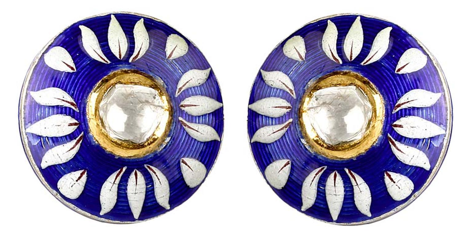 Sunita Shekhawat's cufflinks from the Blue Pottery Collection.