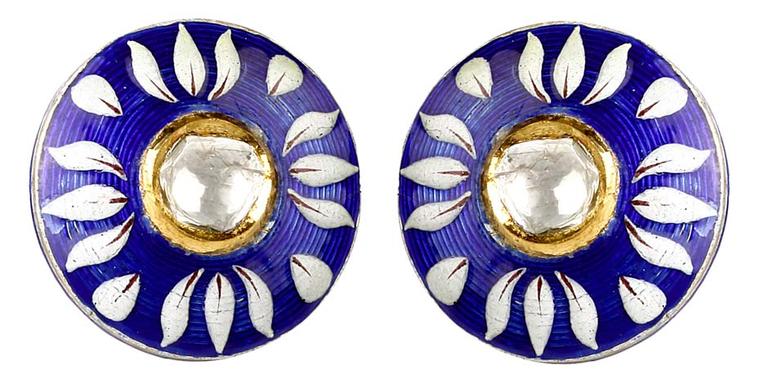 Sunita Shekhawat's cufflinks from the Blue Pottery Collection.