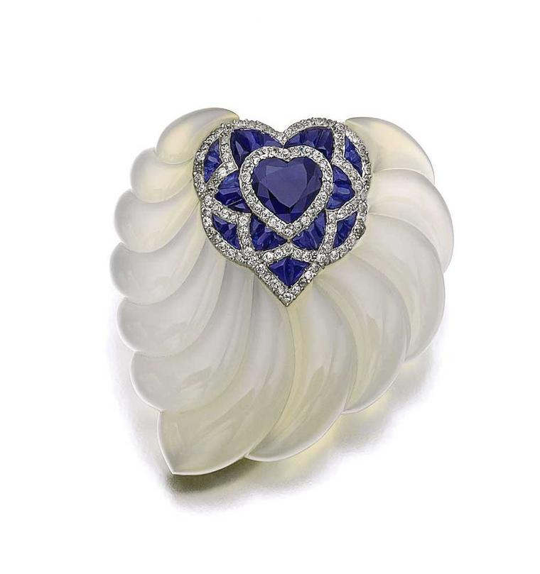 Suzanne Belperron Chalcedony sapphire and diamond brooch (estimate: CHF 22,000 - 28,000/$24,920 - 31,716)