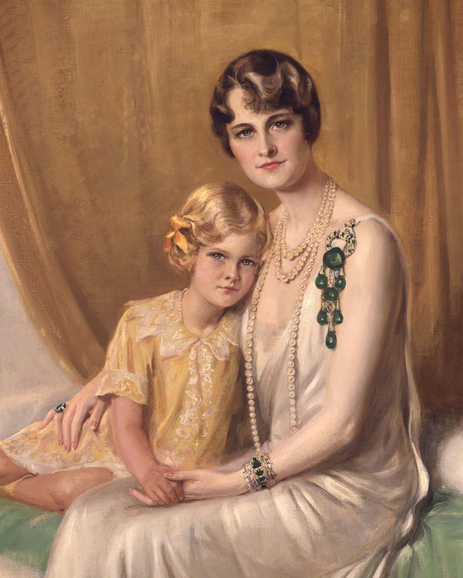 Marjorie Merriweather Post sat alongside her daughter