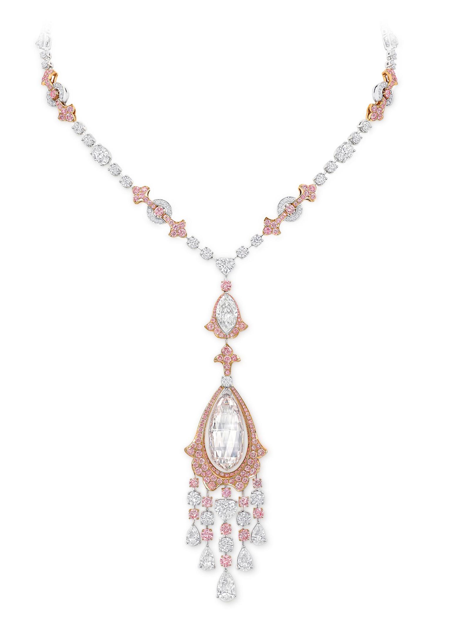 FAUNA & FLORA - Hydrange Pink Morganite and Ruby Diamond Necklace – thialh  online
