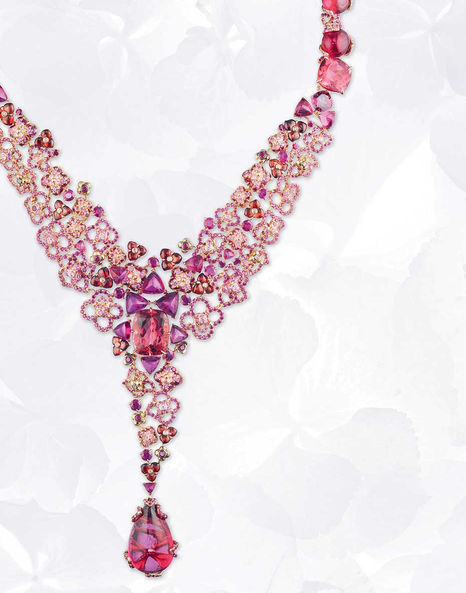 place vendôme louis vuitton high jewelry pink sapphire and diamond necklace