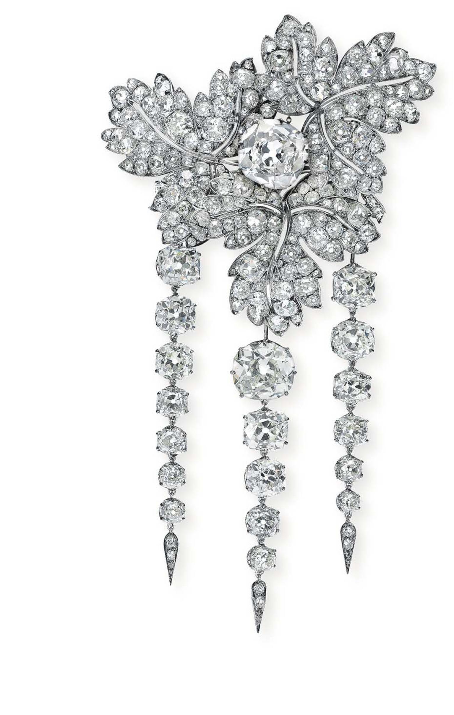 A brooch of royal provenance that belonged to Empress Eugenie of France is  up for auction at Christies Geneva