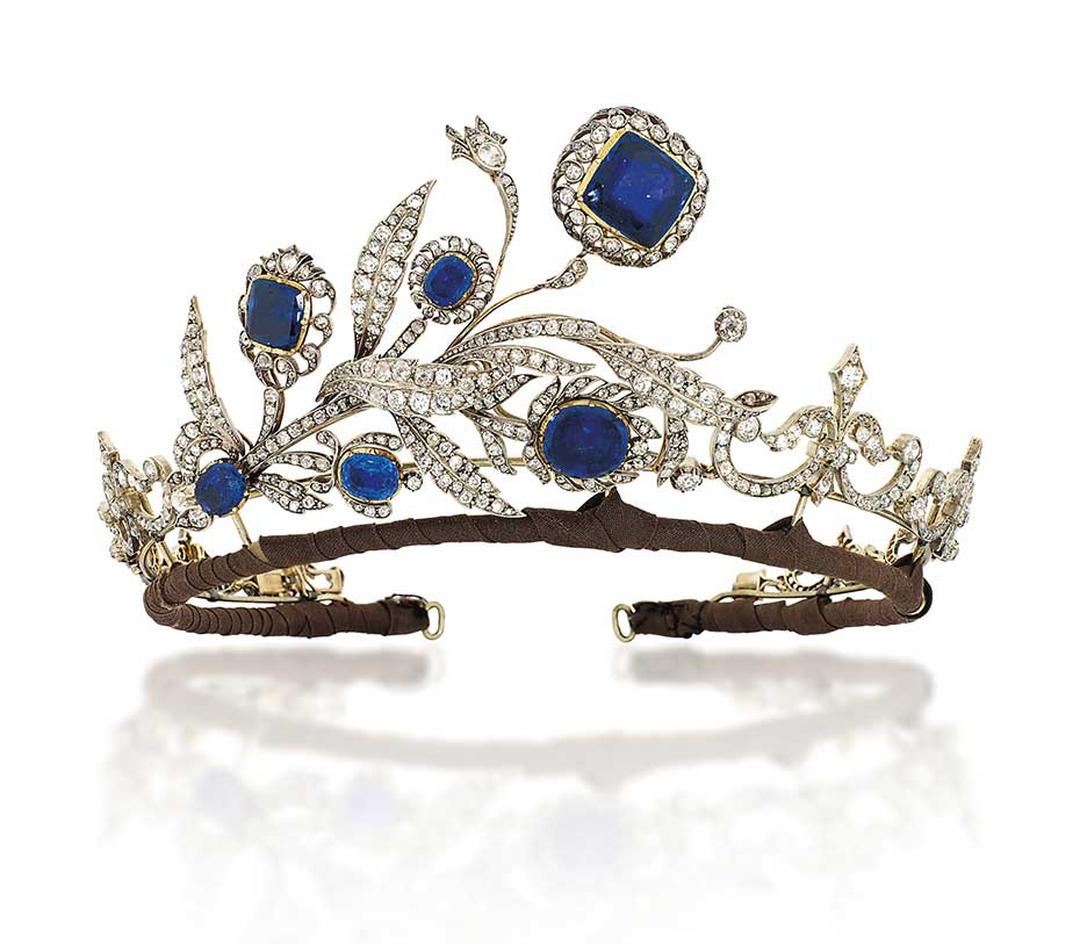 Lot 248, a sapphire and diamond tiara dating from 1890, is