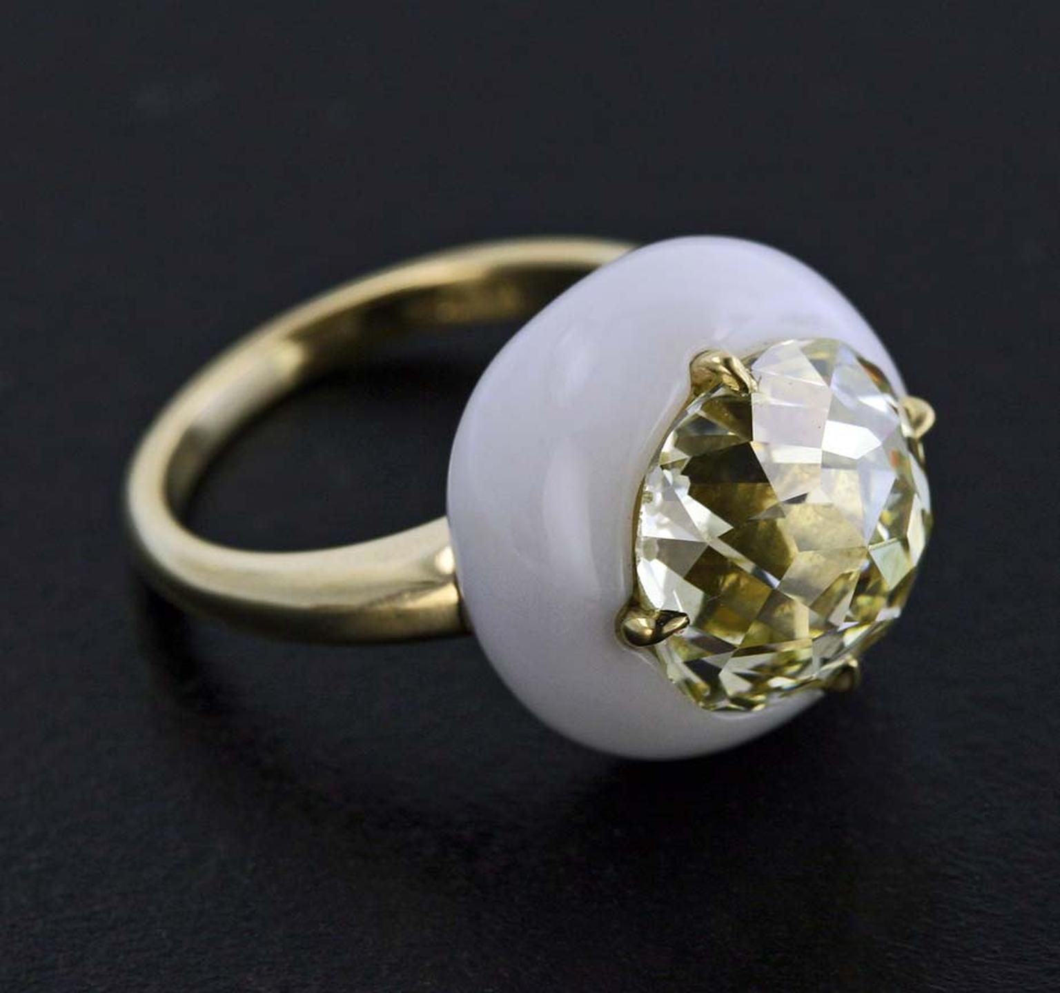 James de Givenchy Taffin Jubilee Cut diamond, cacholong and
