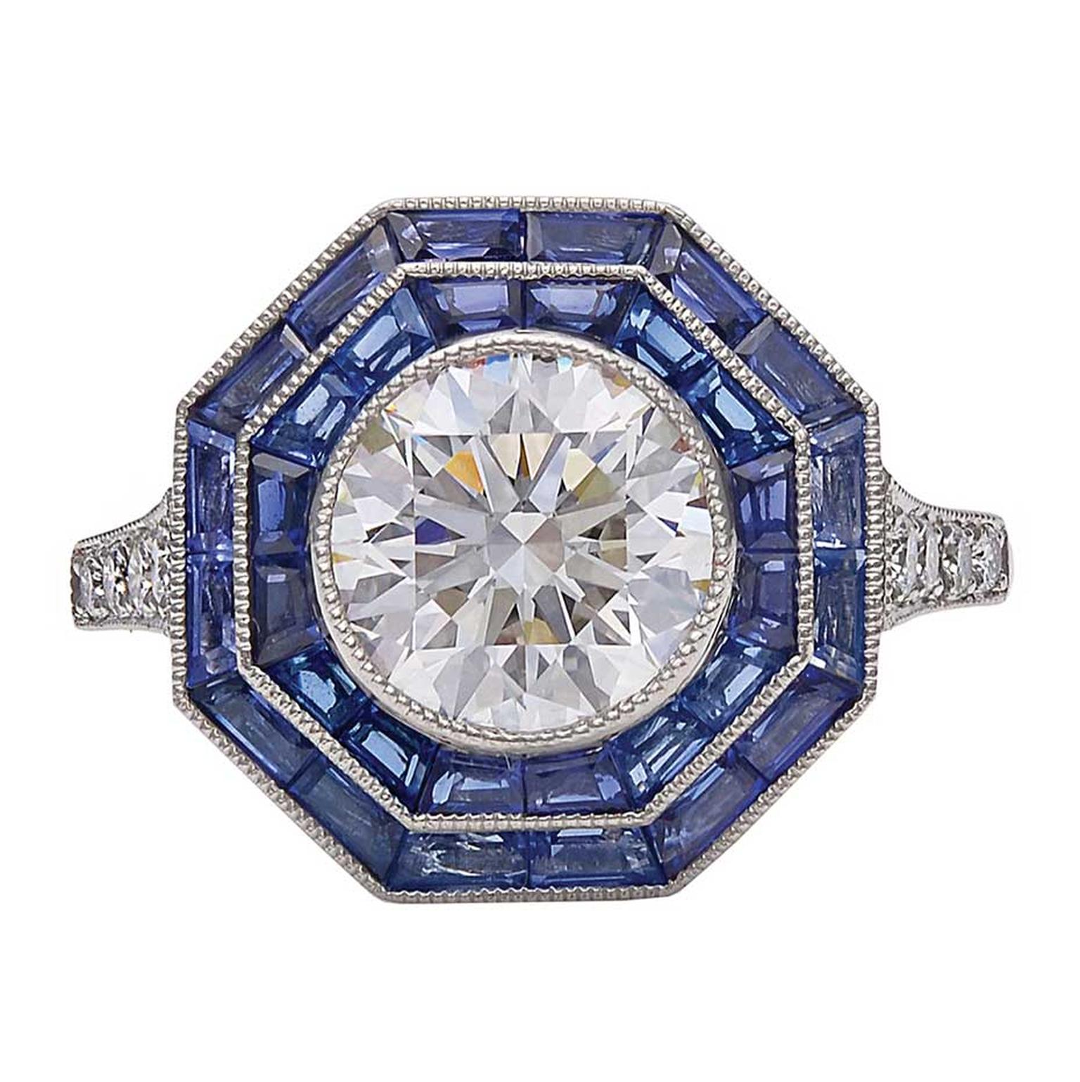 Vintage engagement ring by Tiffany & Co. with sapphires and
