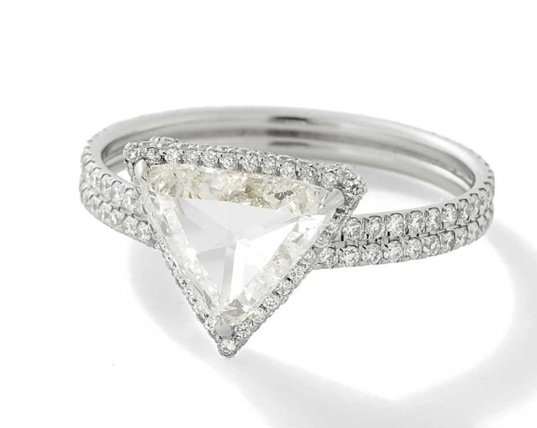 Monique Péan Mineraux collection rose-cut diamond engagement