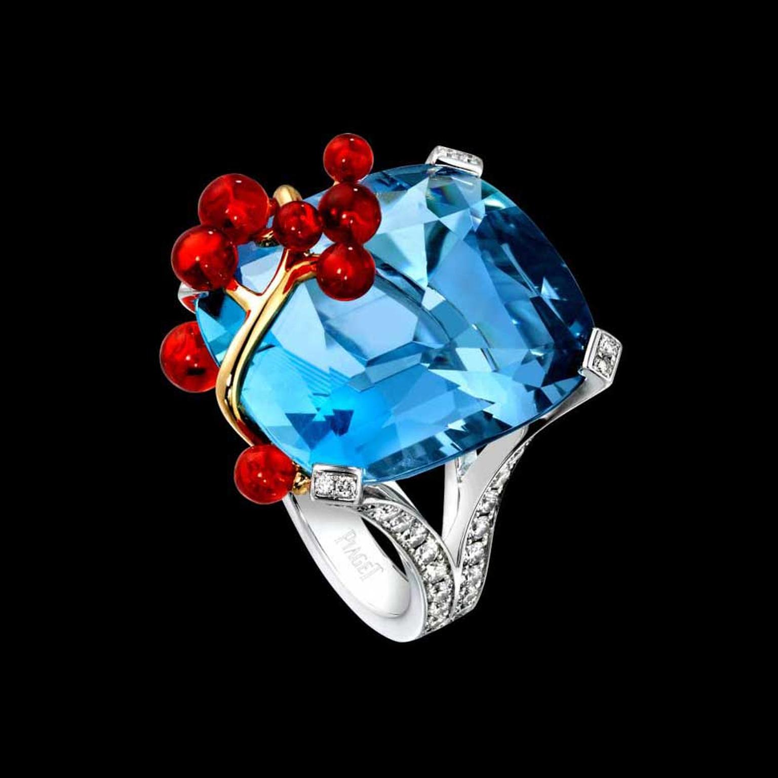 Aquamarine & Diamond Ring 10K Rose Gold | Kay