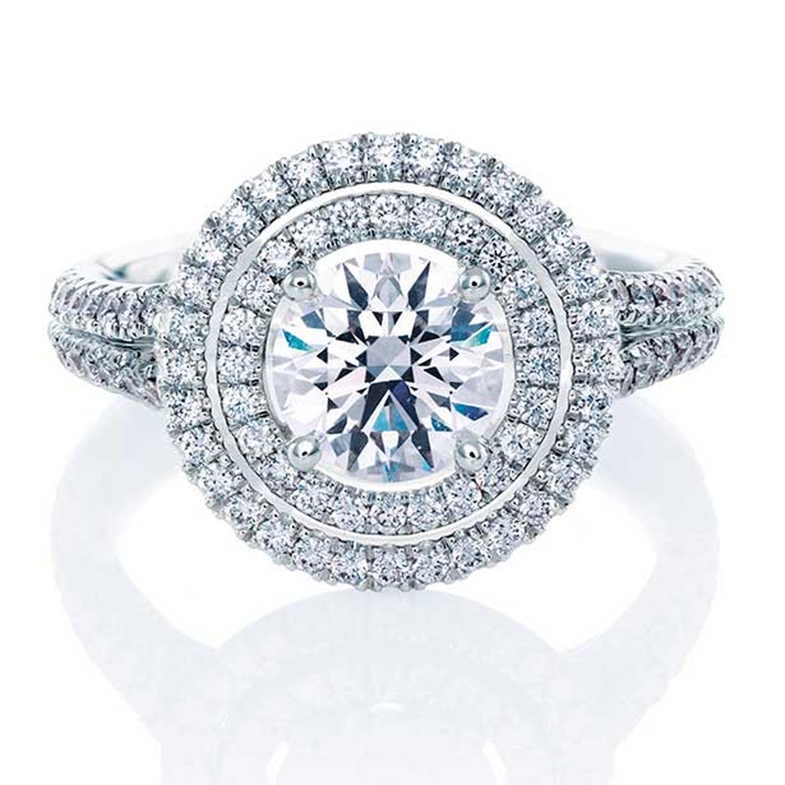 Louis Vuitton LV Diamonds Pavé V Ring, Platinum