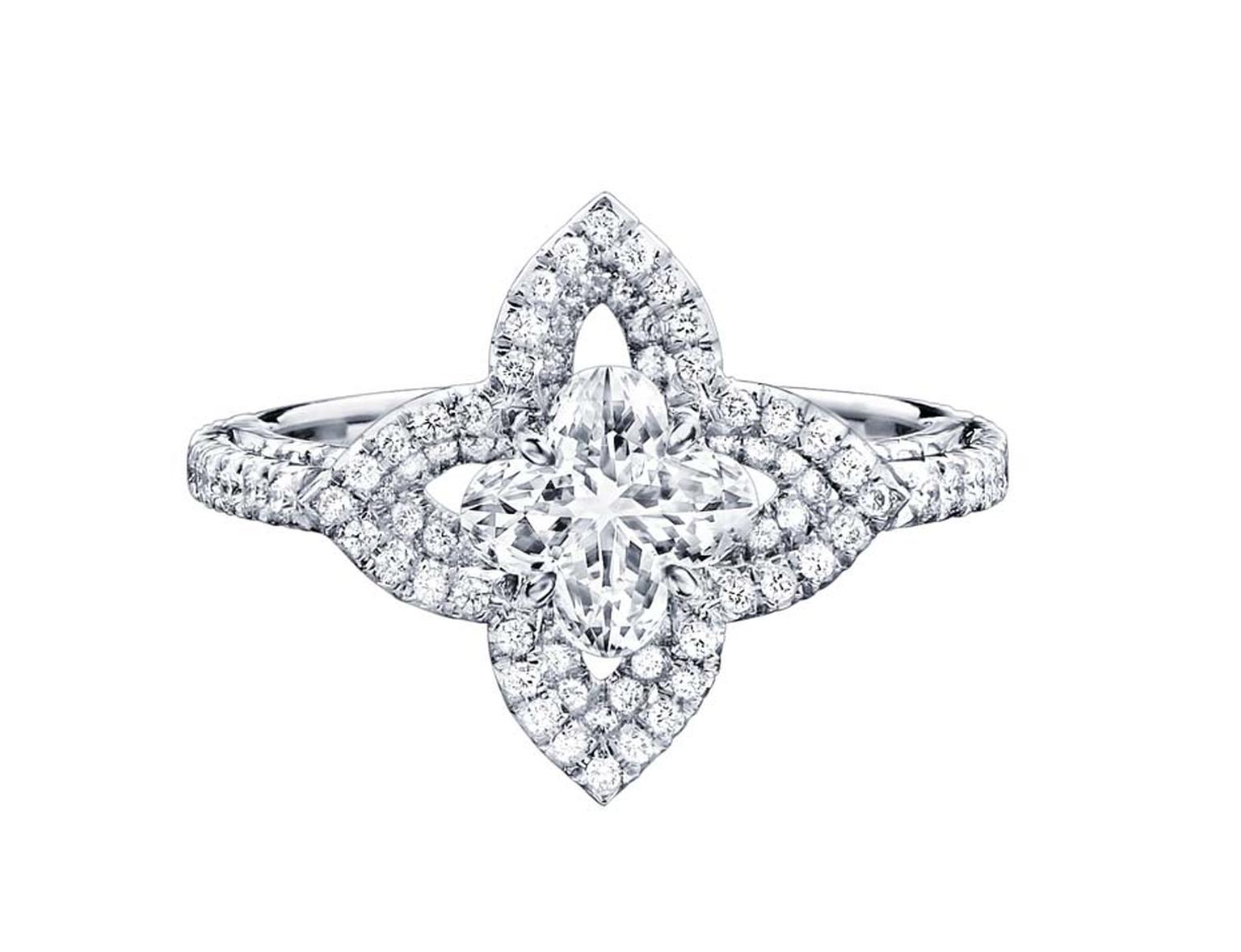 Solitaire diamond ring from the Monogram Fusion collection,