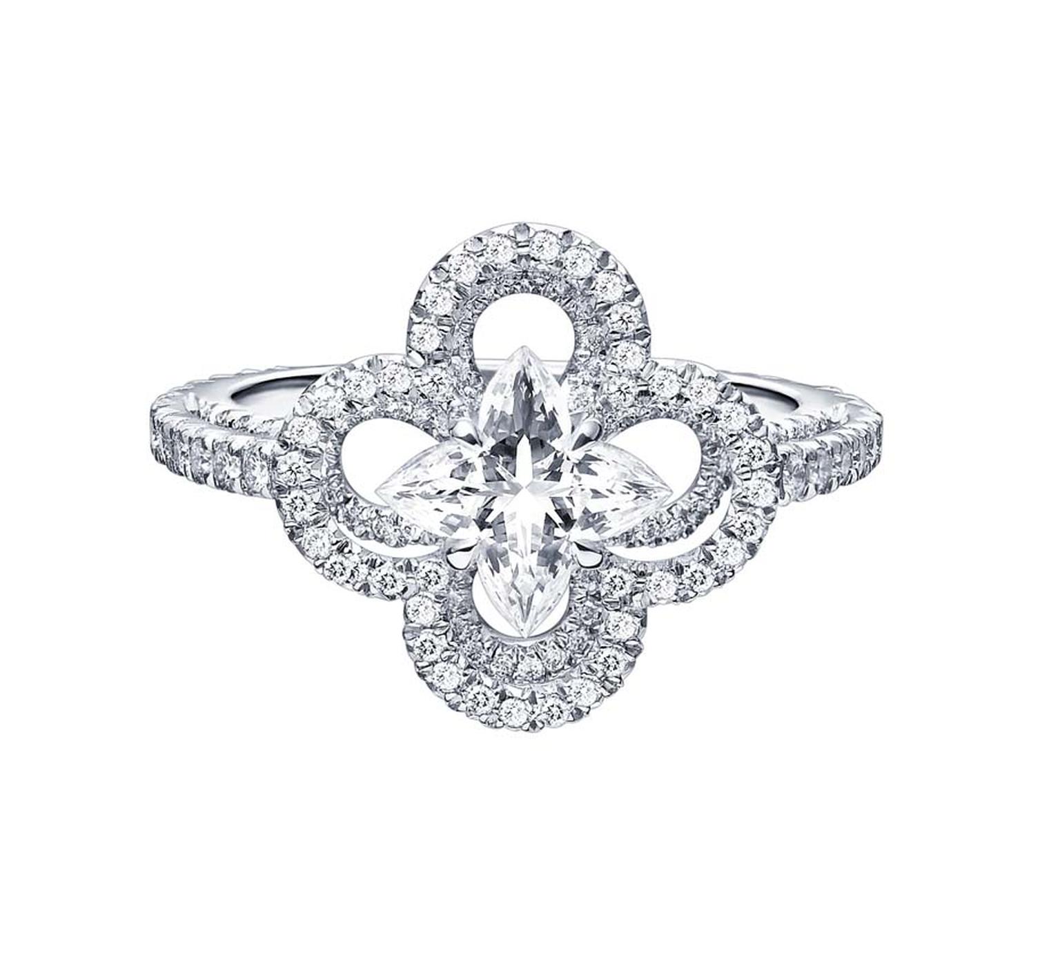 Floral engagement rings: petal perfect diamond rings to match the ...