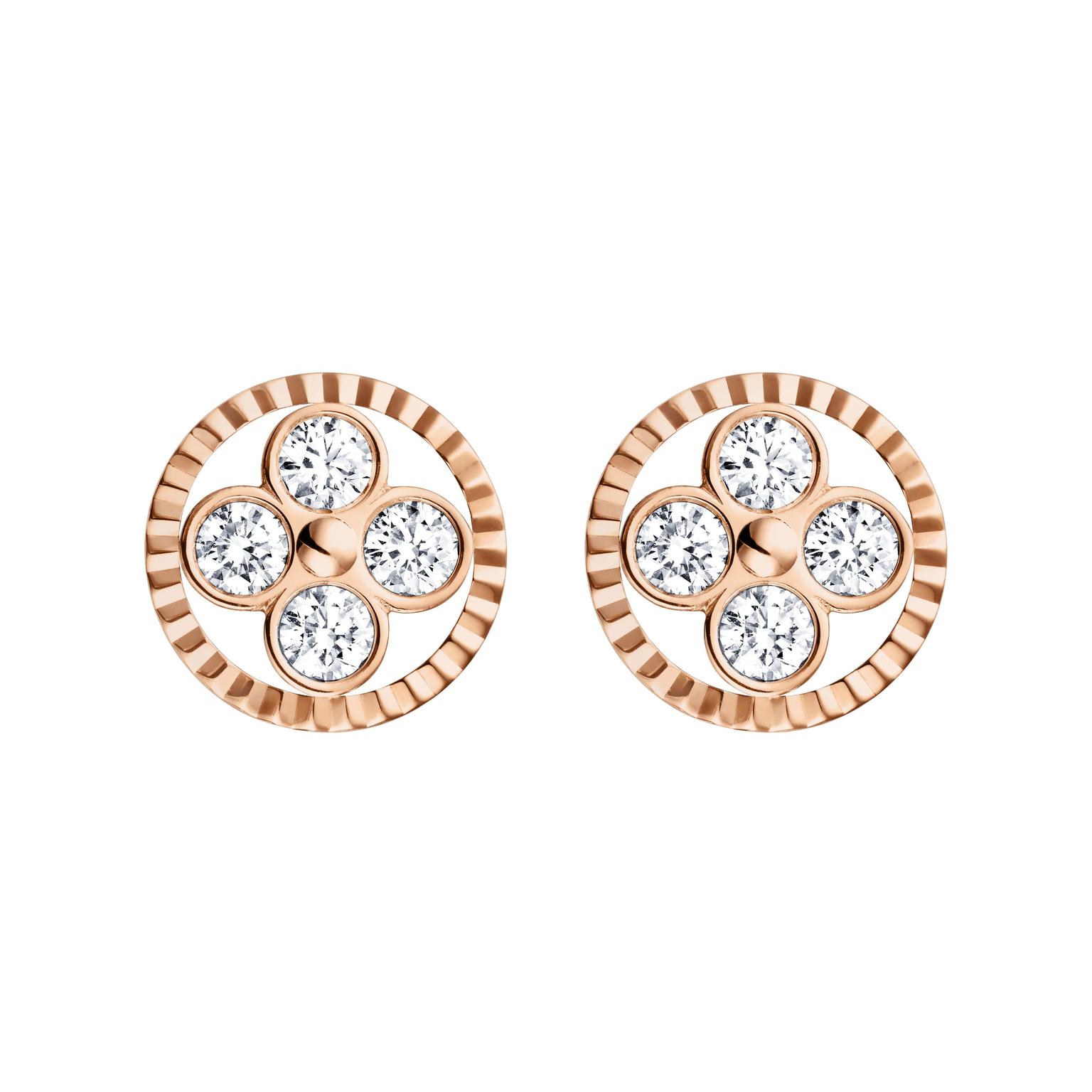 Dentelle de Monogram diamond earrings in white gold