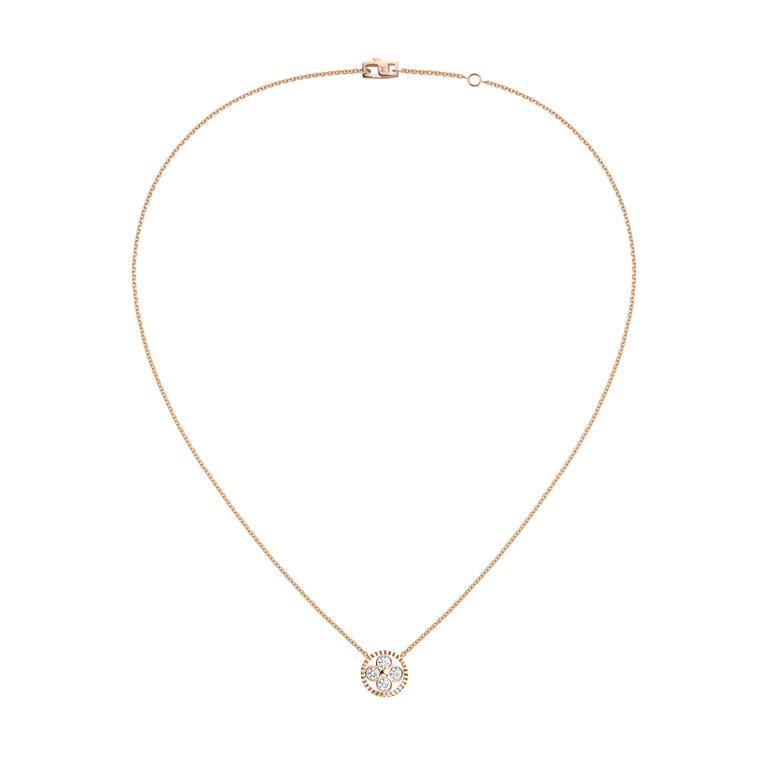 Louis Vuitton Flower White Gold Leather Necklace