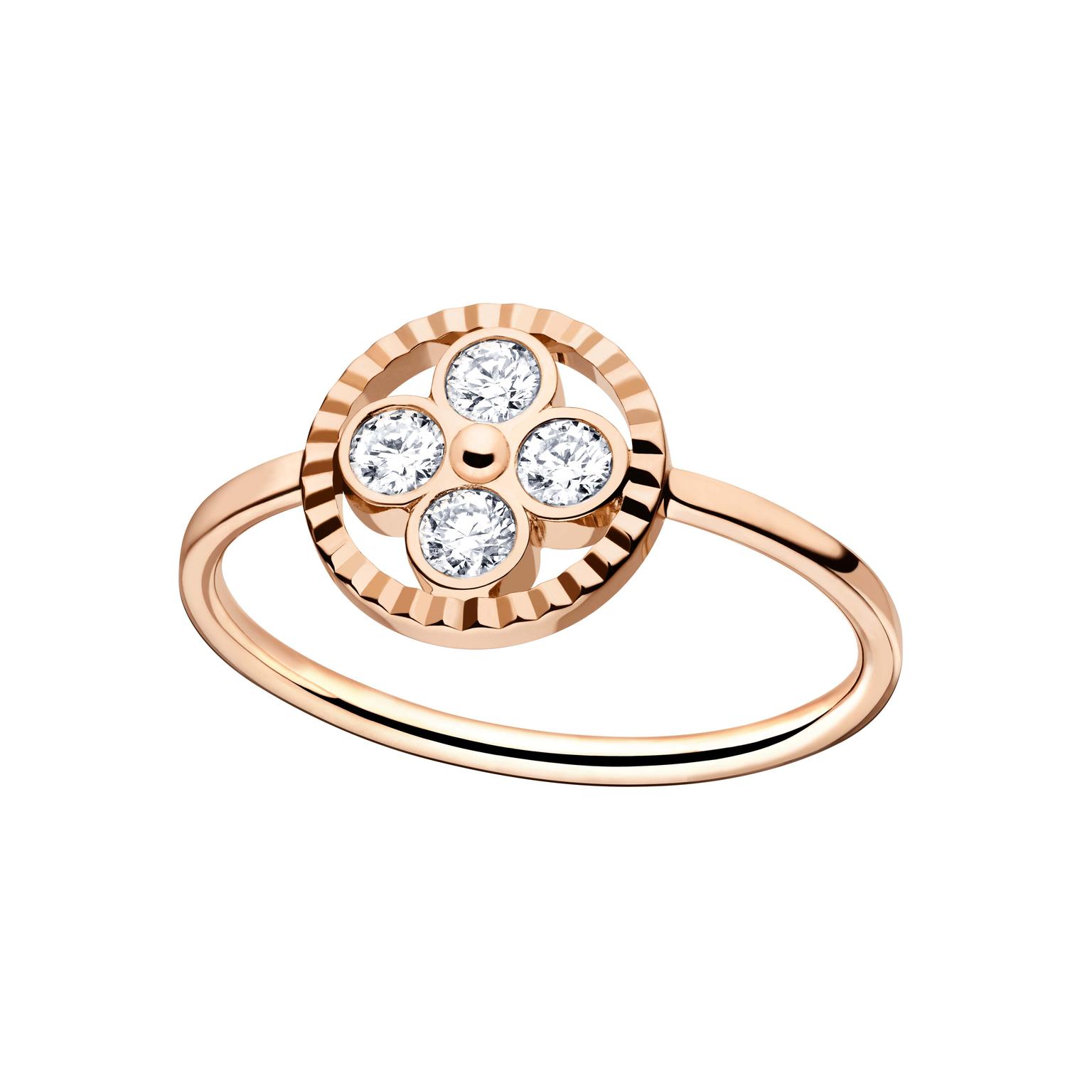 Monogram Sun diamond ring in rose gold, Louis Vuitton