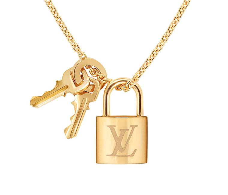 Louis Vuitton Gold Metal Love Lock Pendant Necklace For Sale at 1stDibs