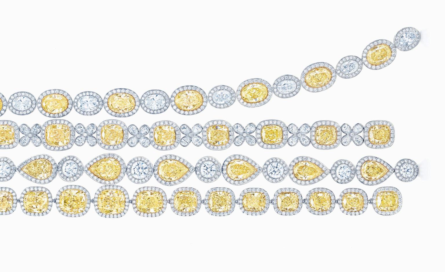 Tiffany T princess-cut diamond square bracelet in 18k white gold, large. |  Tiffany & Co.