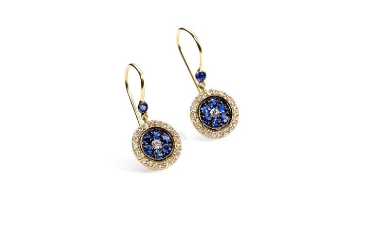 Vanessa Kandiyoti Evil Eye earrings with sapphire and diamonds £1,585